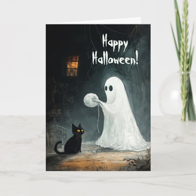 Ghost- och Black Cat Play Tack Kort (Framsida)