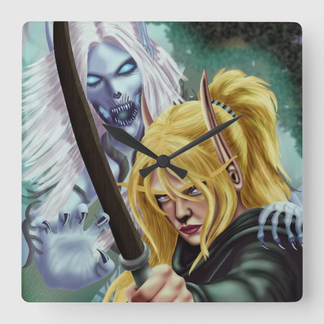 Ghost och brödtexten fyrkantig klocka (Framsida)