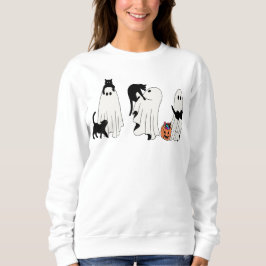 Ghost och Cat T-Shirt Halloween Ghost Cat Shirt