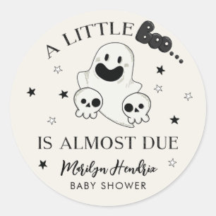 Ghost och Döskallar Halloween Little Boo Baby Show Runt Klistermärke