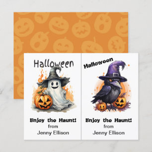 Ghost- och Kråka School Party Halloween Card Vykort