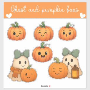 Ghost och Pumpkin Boos Sticker Lakan Klistermärken