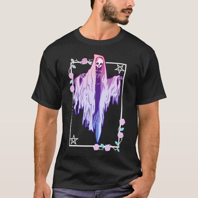 Ghost och Ro Wiccan Kawaii Pastel Goth Occult E T Shirt (Framsida)