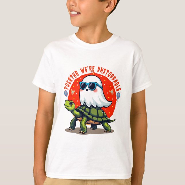 Ghost- och Turtle Äventyr-design T Shirt (Framsida)