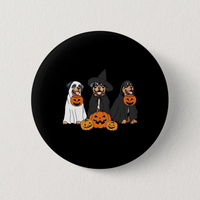 Ghost och Witch Rottweiler Knapp (Framsida)