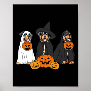Ghost och Witch Rottweiler Poster
