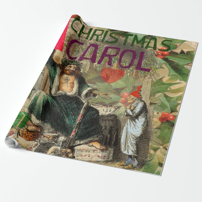 Ghost of Christmas Present Illustration Scrooge på Presentpapper (Utrullad)