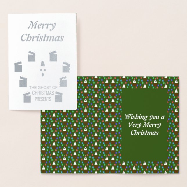 Ghost of Julklapp Funny Anpassningsbar Folierat Kort (Display)