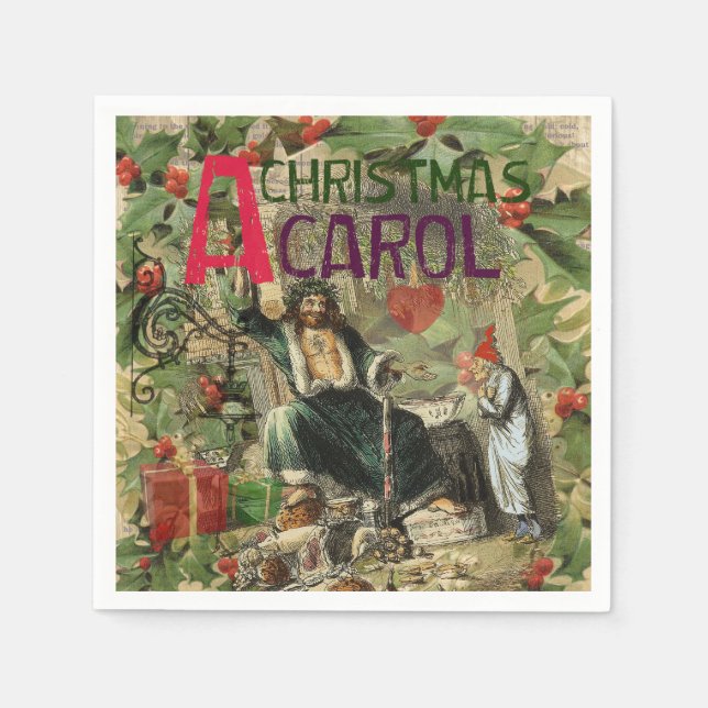 Ghost of Julklapp Illustration Scrooge Pappersservett (Framsidan)