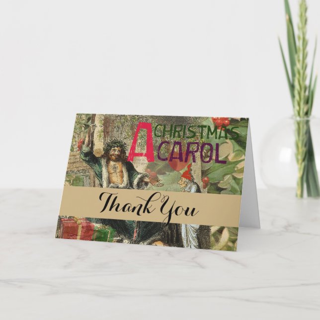 Ghost of Julklapp Illustration Scrooge Tack Kort (Framsida)