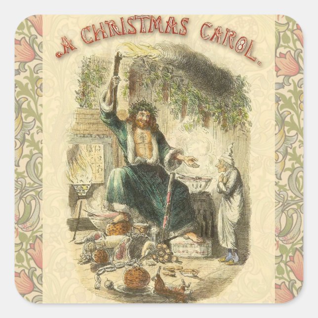Ghost of Julklapp Scrooge Fyrkantigt Klistermärke (Framsida)