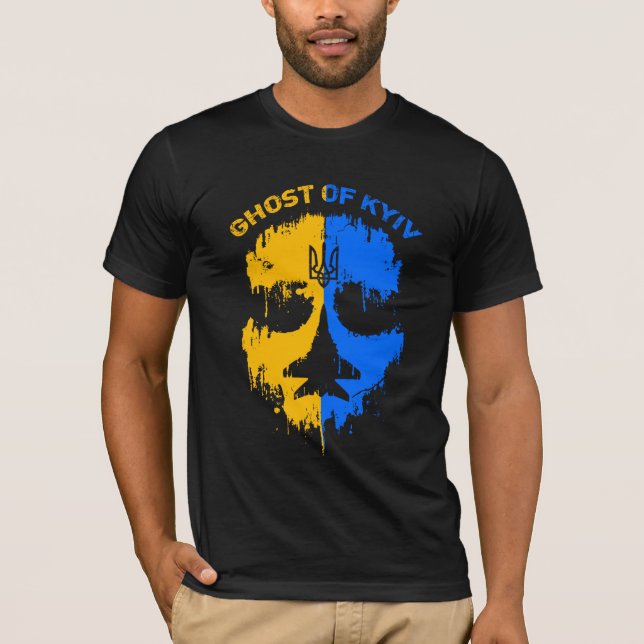 Ghost of Kyiv Ukrainska flagga fighter jet pilot   T Shirt (Framsida)