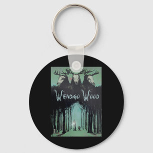 Ghost of the Forest Cryptid Wendigo Wood Nyckelring