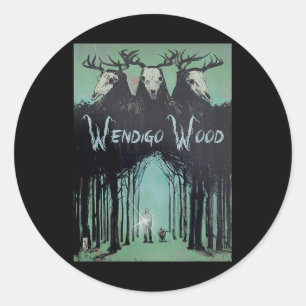 Ghost of the Forest Cryptid Wendigo Wood Runt Klistermärke