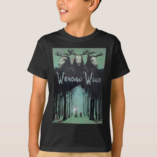 Ghost of the Forest Cryptid Wendigo Wood T Shirt (Framsida)