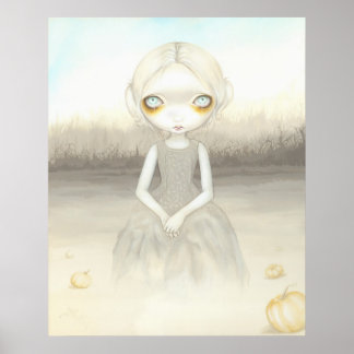 Ghost of the Pumpkin Patch ART PRINT halloween Poster