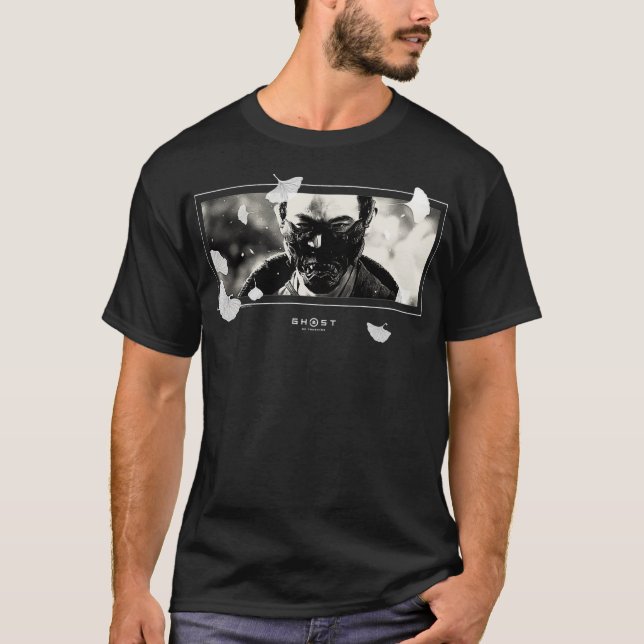Ghost of Tsushima White Falling Leaves  T Shirt (Framsida)
