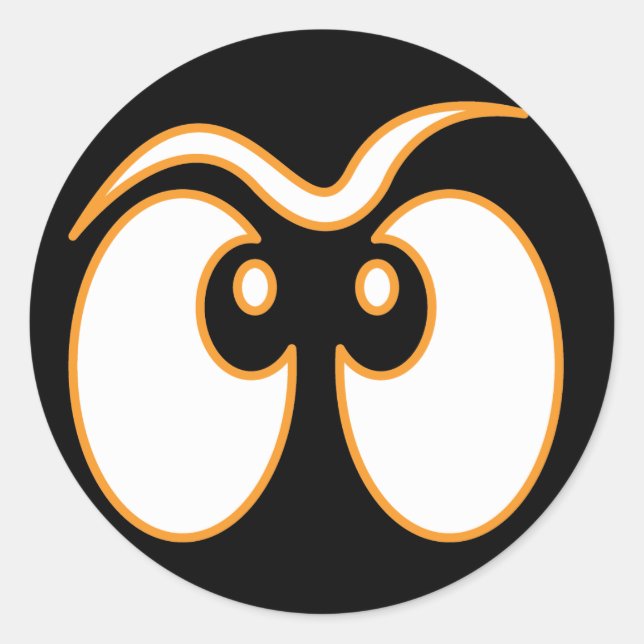 Ghost Ögon Halloween Stickers Runt Klistermärke (Framsida)