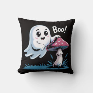 Ghost on Mushroom Cushion - Cute Spooky Kudde