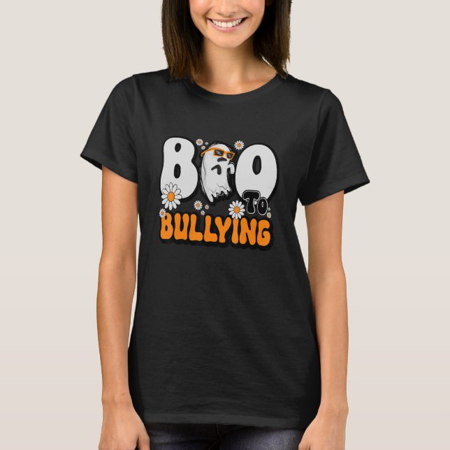 Ghost orange Anti Bulling Unit Day Boo to bullyi T Shirt (Framsida)