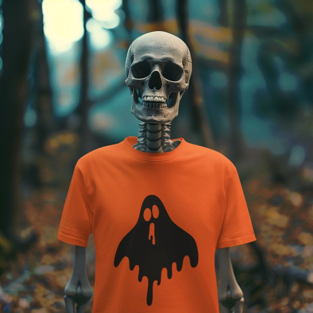Ghost Orange Halloween T Shirt (Skapare uppladdad)