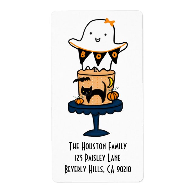 Ghost på Halloween Cake Fraktsedel (Framsidan)