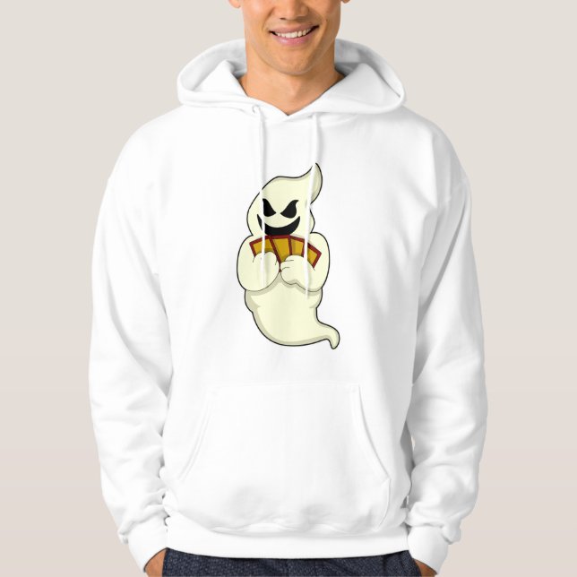 Ghost på Poker med Poker-kort Hoodie (Framsida)