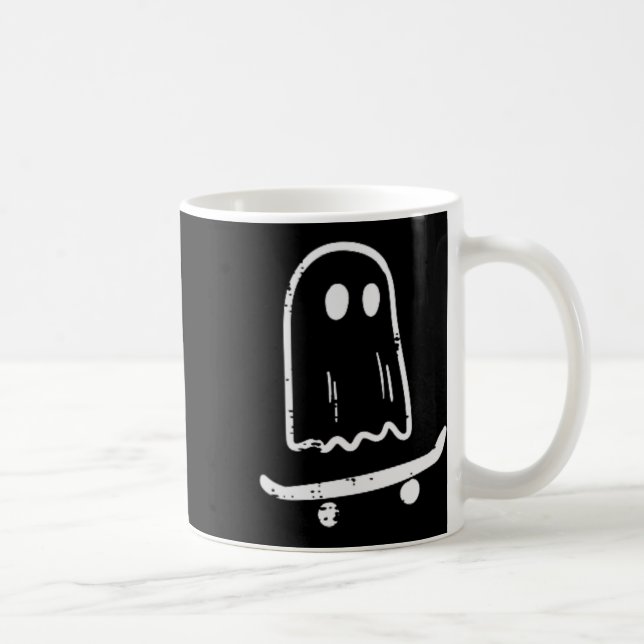 Ghost på Skateboard Roligt Retro Halloween Costume Kaffemugg (Höger)