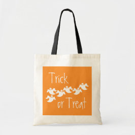 Ghost Party Halloween Bag, Orange Tygkasse