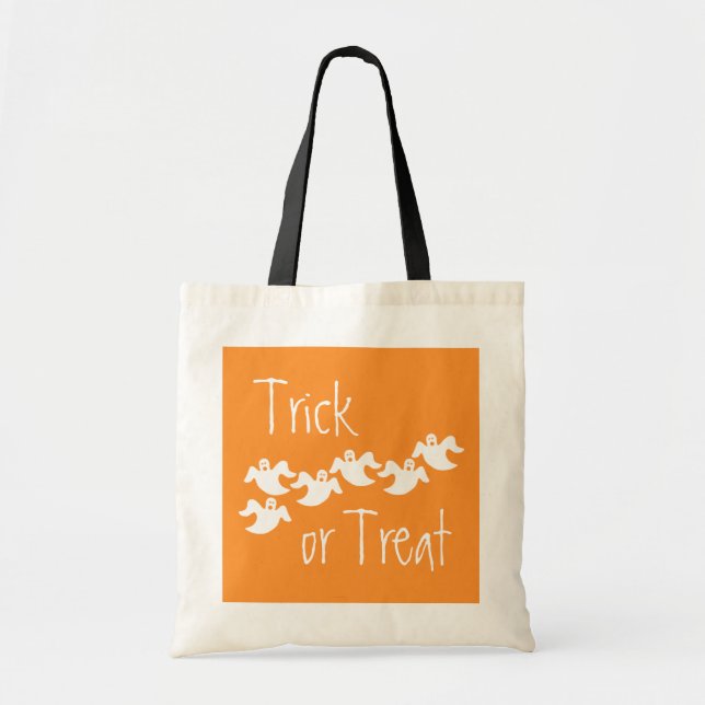 Ghost Party Halloween Bag, Orange Tygkasse (Framsidan)