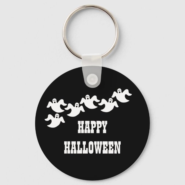 Ghost Party Halloween Keychain, Black Nyckelring (Framsida)