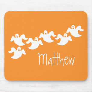 Ghost Party Halloween Mousepad, Orange Musmatta