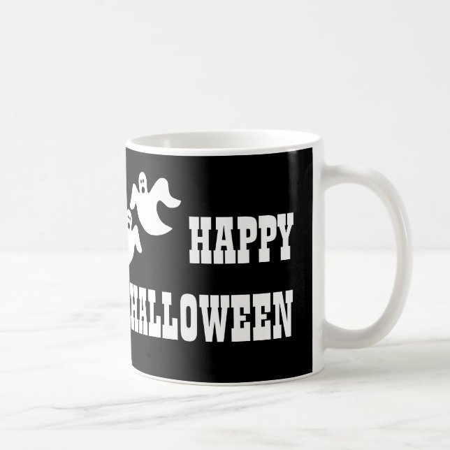 Ghost Party Halloween Mugg, Black Kaffemugg (Höger)