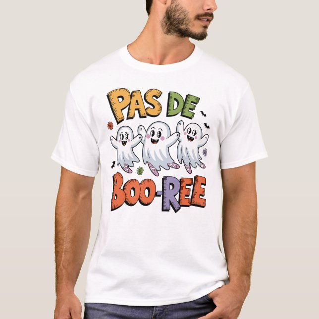 Ghost Pas de BOO-rée Ballet Dancer Halloween Spook T Shirt (Framsida)