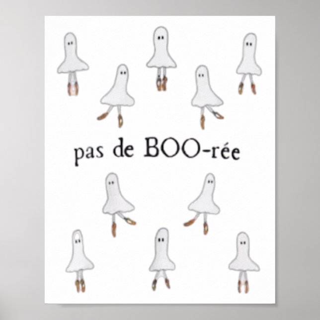 Ghost Pas De Boo-rée Llet Dancer Spooky Halloween Poster (Framsidan)