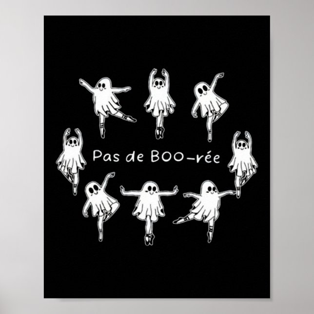Ghost Pas De Boo-rée Llet Dancer Spooky Halloween Poster (Framsidan)