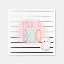 Ghost Peek A Boo Pastel Rosa Halloween Birthday Pappersservett