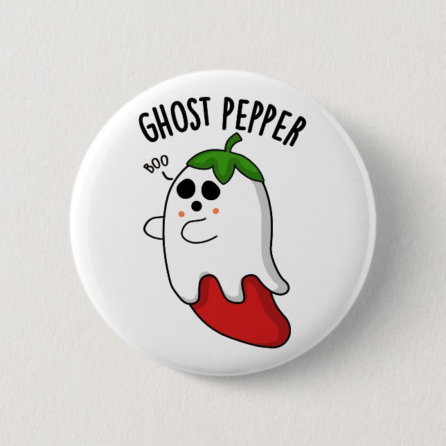 Ghost Pepper Funny Chili Pun  Knapp (Framsida)