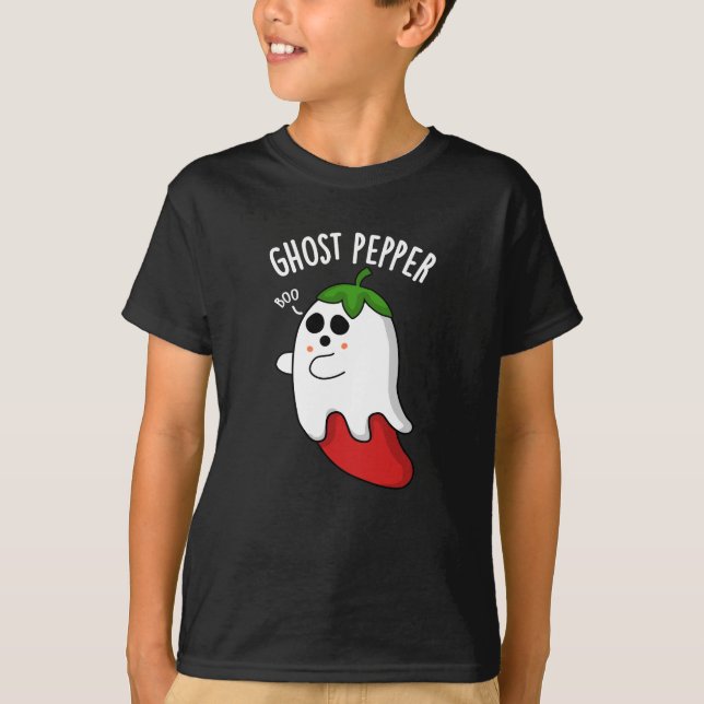 Ghost Pepper Funny Chili Pun Mörk BG T Shirt (Framsida)