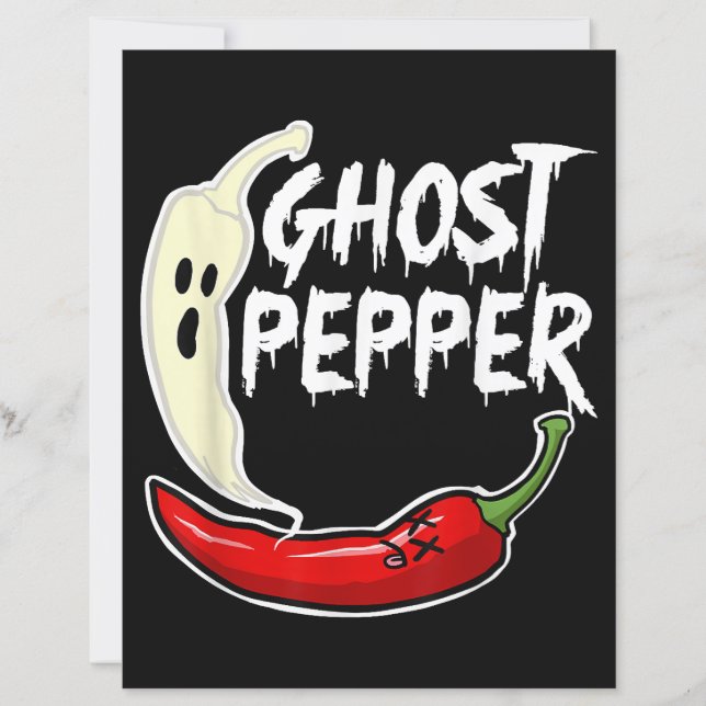 Ghost Pepper Funny Spicy Hett Halloween Ghost Pepp (Framsida)