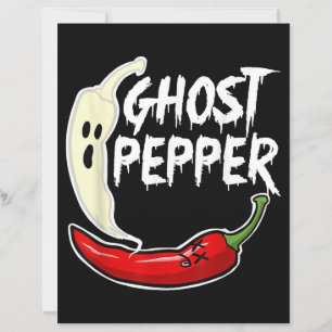 Ghost Pepper Funny Spicy Hett Halloween Ghost Pepp