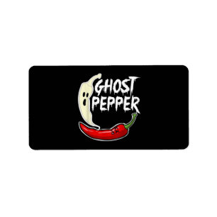 Ghost Pepper Funny Spicy Hett Halloween Ghost Pepp Adressetikett