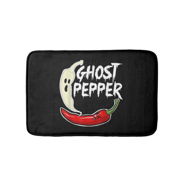 Ghost Pepper Funny Spicy Hett Halloween Ghost Pepp Badrumsmatta (Framsidan)