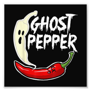 Ghost Pepper Funny Spicy Hett Halloween Ghost Pepp Fototryck