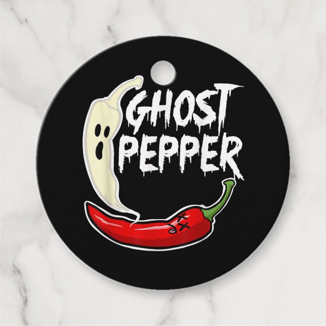 Ghost Pepper Funny Spicy Hett Halloween Ghost Pepp Gåvor Etiketter (Framsida)