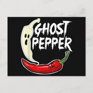 Ghost Pepper Funny Spicy Hett Halloween Ghost Pepp Helg Vykort