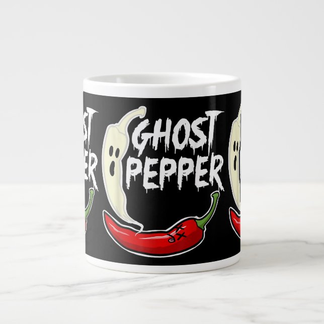 Ghost Pepper Funny Spicy Hett Halloween Ghost Pepp Jumbo Mugg (Framsidan)