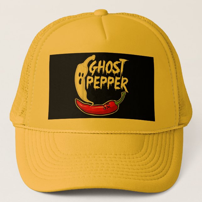 Ghost Pepper Funny Spicy Hett Halloween Ghost Pepp Keps (Framsida)