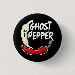 Ghost Pepper Funny Spicy Hett Halloween Ghost Pepp Knapp