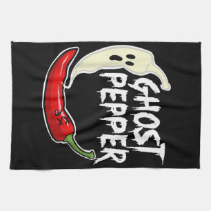 Ghost Pepper Funny Spicy Hett Halloween Ghost Pepp Kökshandduk